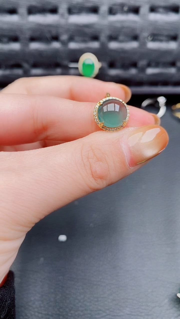 【闪购商品】翡翠戒指银S925镶嵌天然a货翡翠786