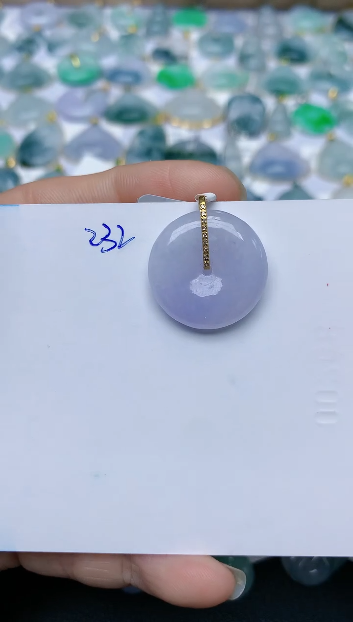 【闪购商品】翡翠颈饰18K金镶嵌天然翡翠A货232