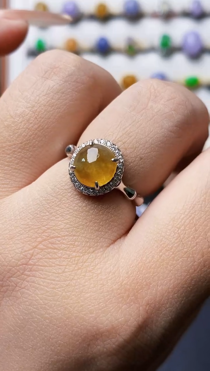 银S925镶嵌戒指翡翠1112