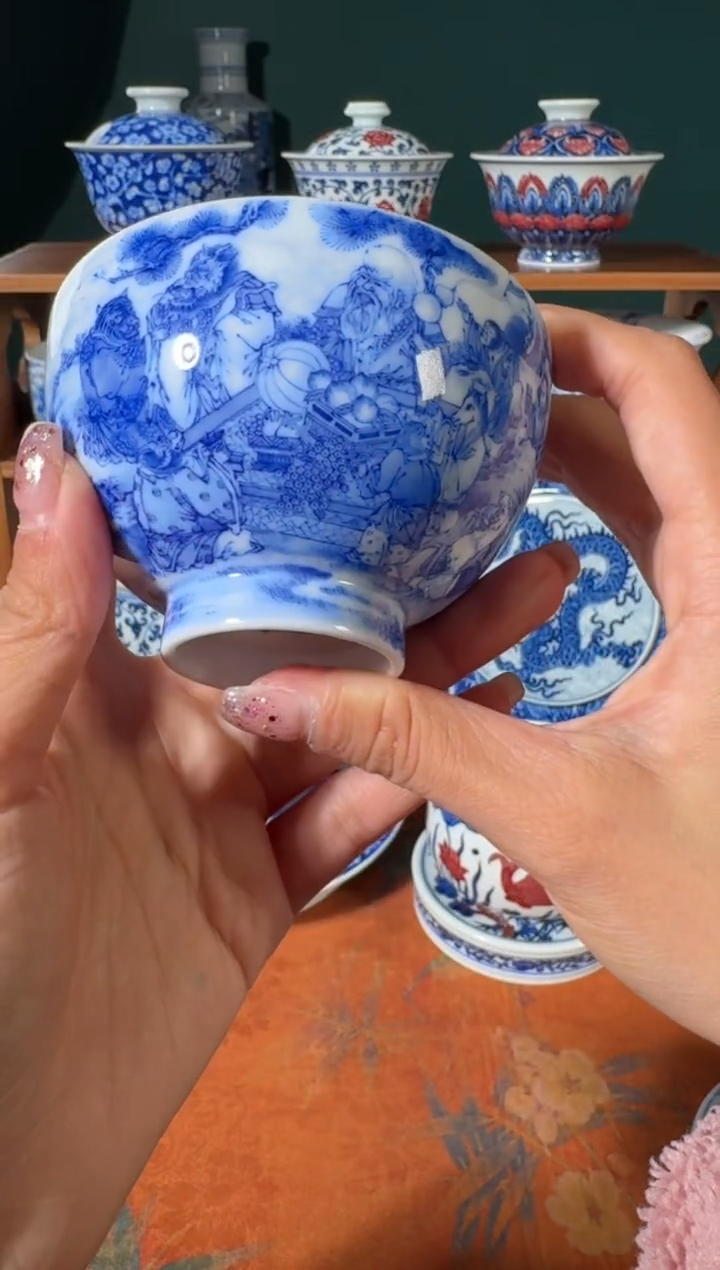 【闪购商品】杯画堂春十二生肖祝寿图鸡心杯