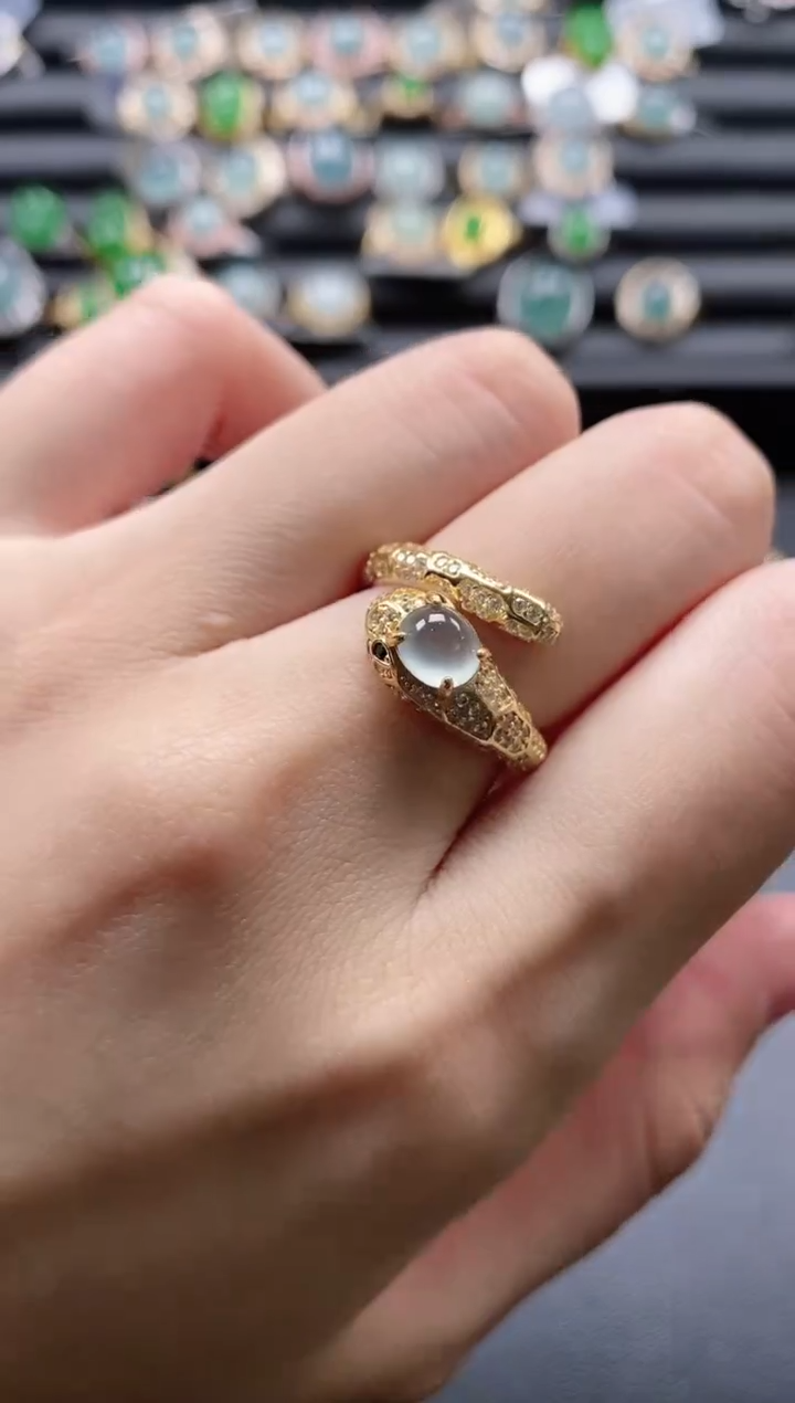 【闪购商品】翡翠戒指银S925镶嵌1551-15