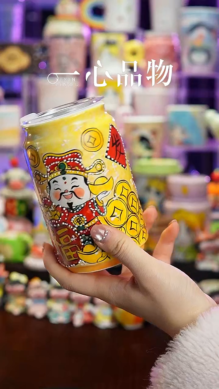 杯子瓷H48景德镇手工手绘杯子摆件
