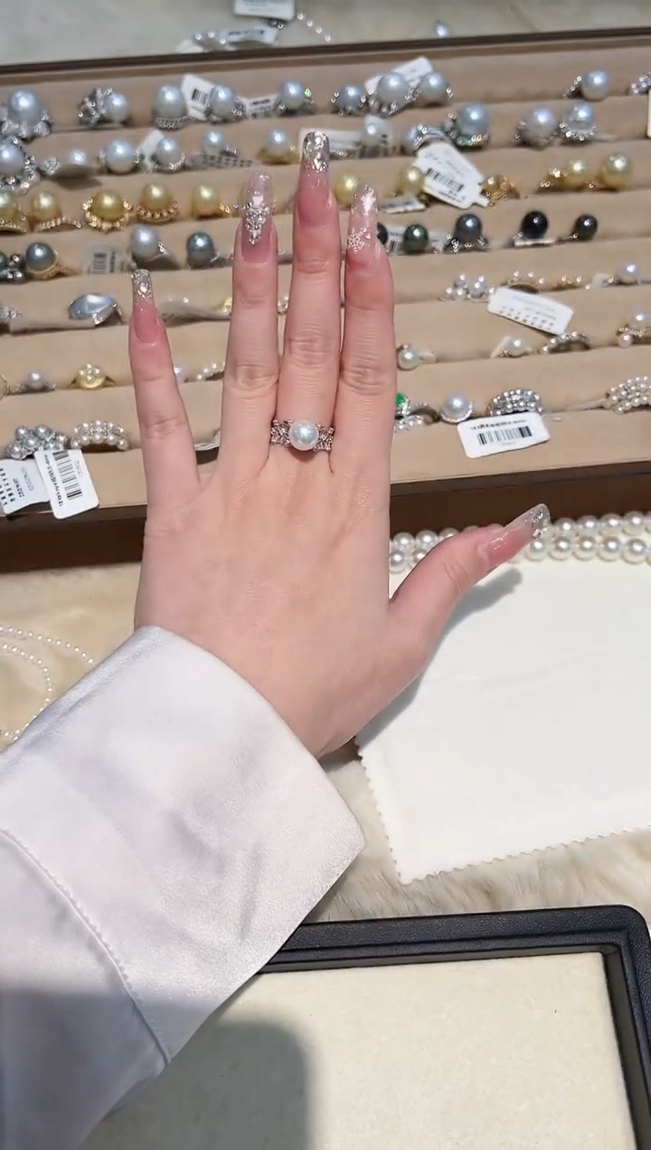 【闪购商品】海水珍珠戒指18K金镶嵌珍珠戒指zzxm