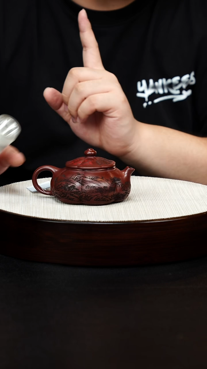 茶壶紫砂宜兴原矿手工紫砂 筋纹寒江 龙血砂