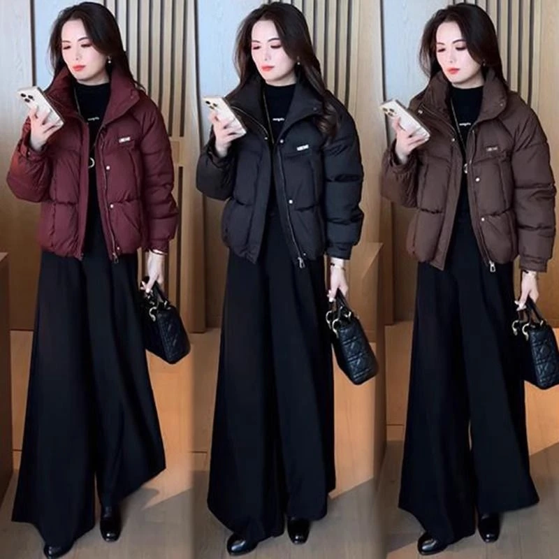 808女士新款时尚洋气立领加厚棉服