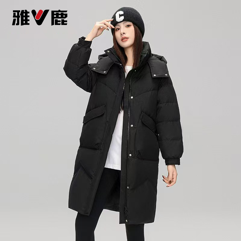 雅鹿25年新款90绒子含量款冬季时尚保暖冬季羽绒服女防风休闲