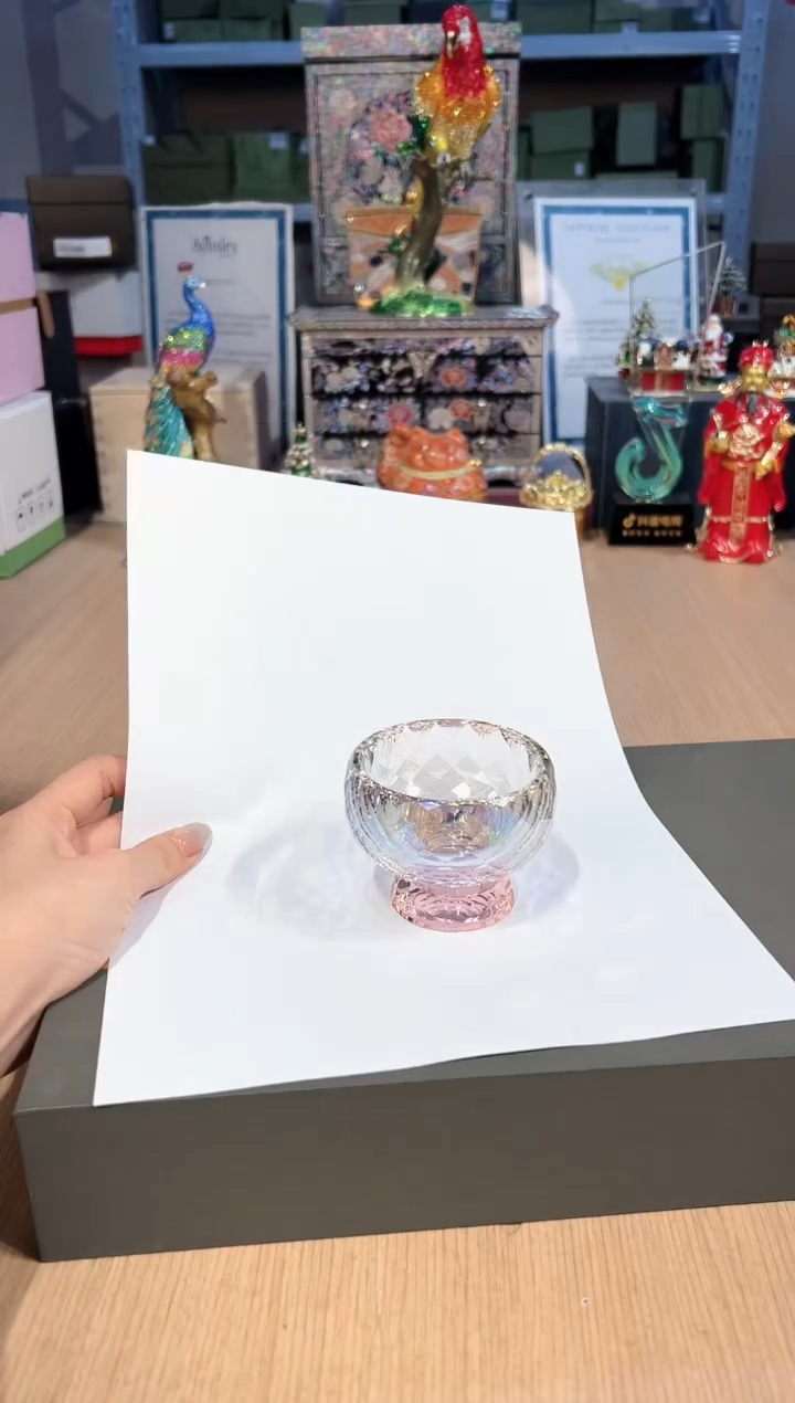 【闪购商品】杯43菱曦炫彩水晶茶杯（粉）  