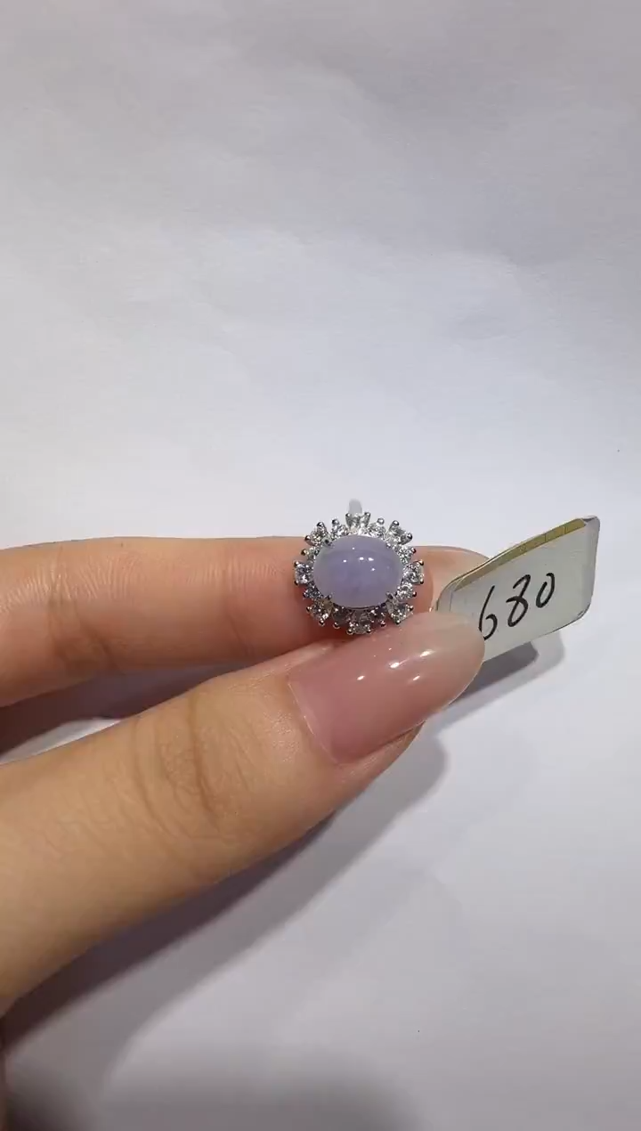 银S925镶嵌戒指翡翠925银镶翡翠戒指镶嵌28