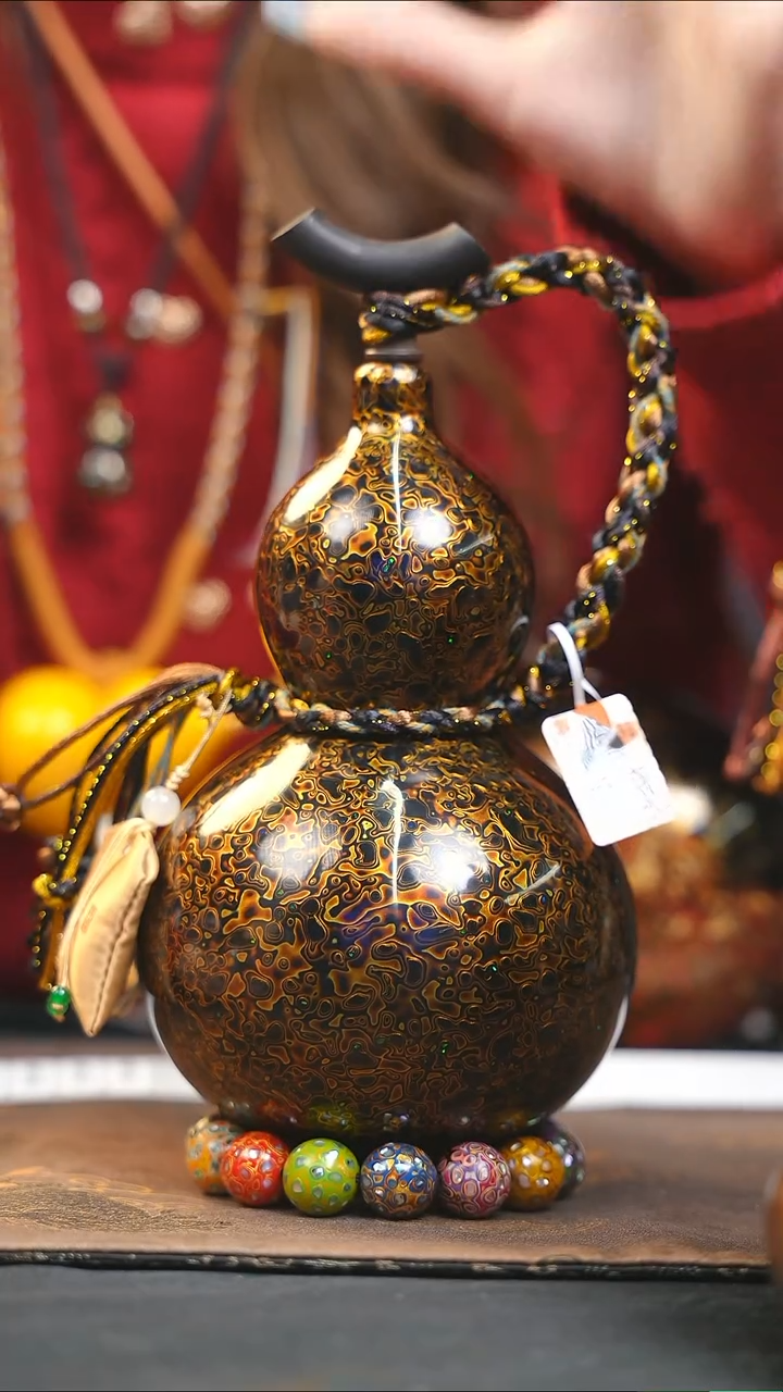 【闪购商品】WB185漆艺酒葫芦不包手串及旋转底座