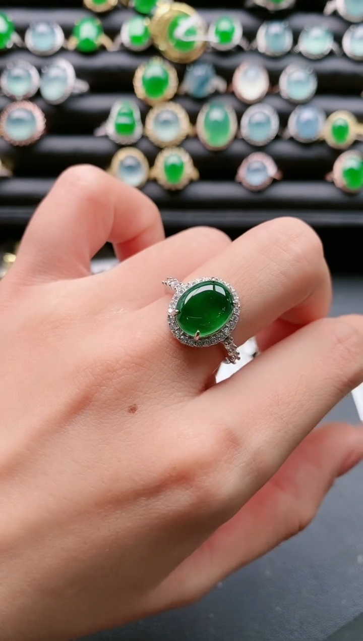 【闪购商品】翡翠戒指银S925镶嵌111111111