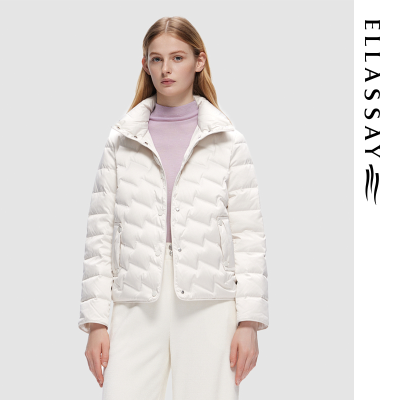 ELLASSAY歌力思2024秋冬新款简约气质菱形格女E353L01100