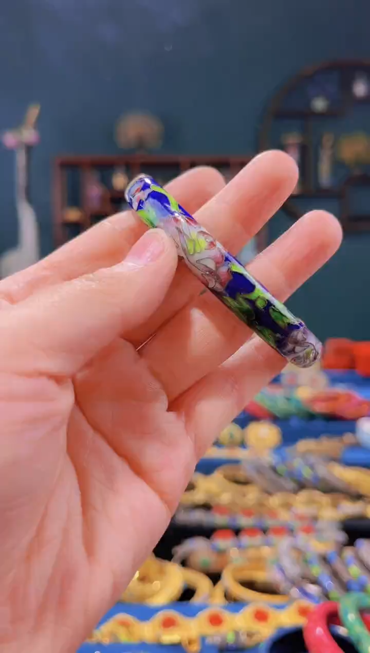 【闪购商品】景泰蓝宝蓝开口手镯61-62圈口