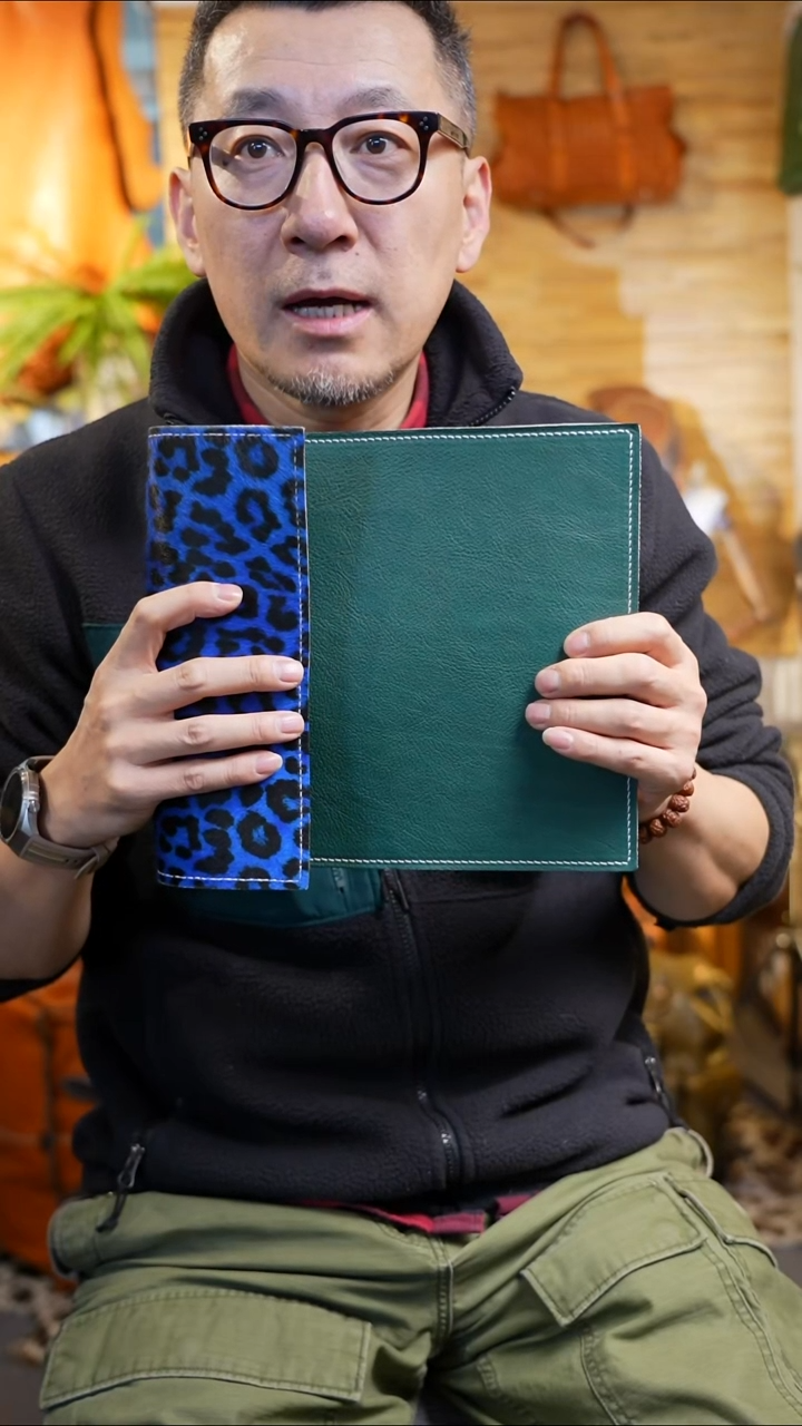 绿色牛皮蓝色豹纹鼠标垫