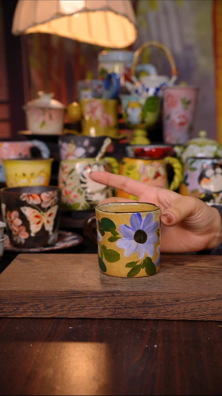 杯子陶泥垚手作 景德镇手工手绘陶瓷器物