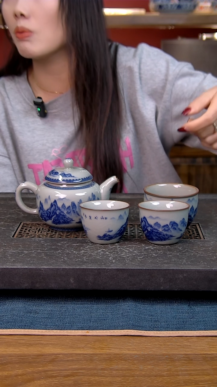 简装家用款4件套 老陶泥开片纹陶瓷茶具