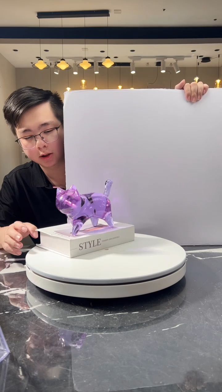 摆件巴比特美学-紫色雕刻猫咪