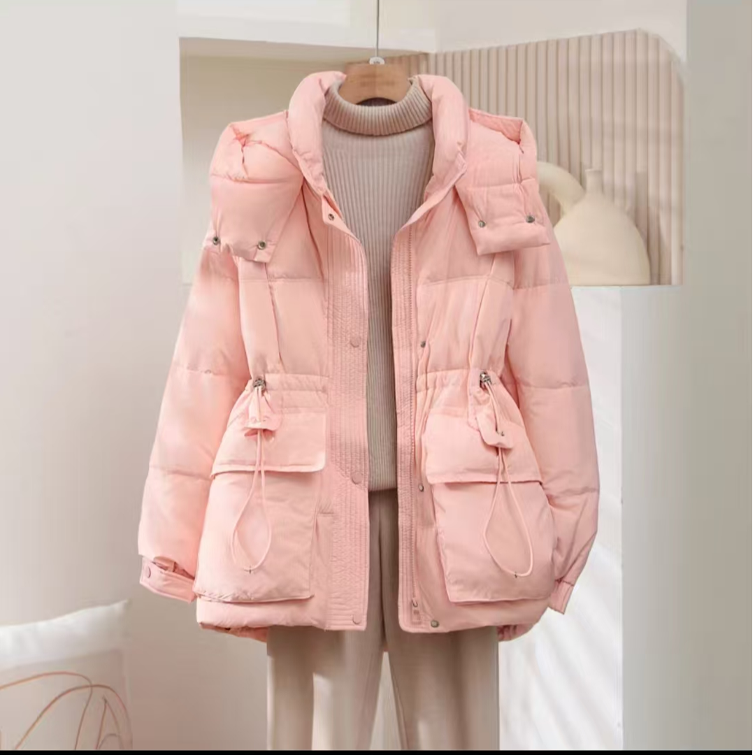 088羽绒服女中长款新款韩版时尚收腰小个子加厚白鸭绒冬季外套潮