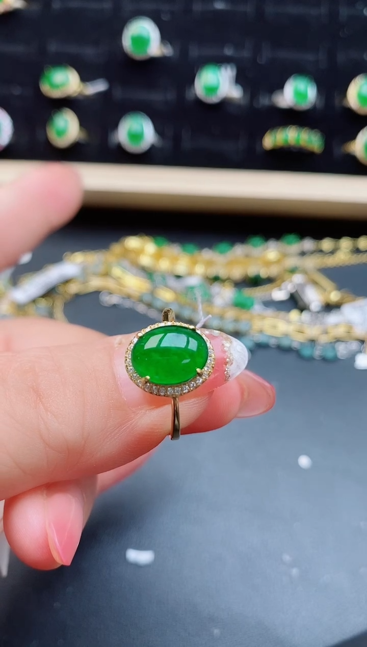 【闪购商品】翡翠戒指银S925镶嵌5080550