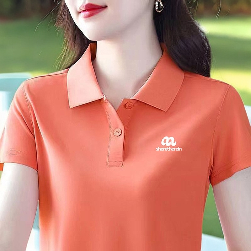 女士夏季翻领POLO衫大码运动休闲百搭修身清凉韩版洋气短袖T恤