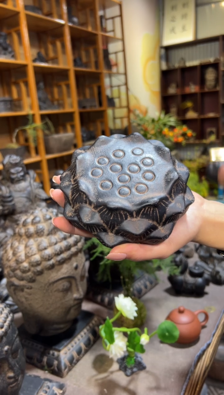 陶土【火山泥】莲蓬实心底座