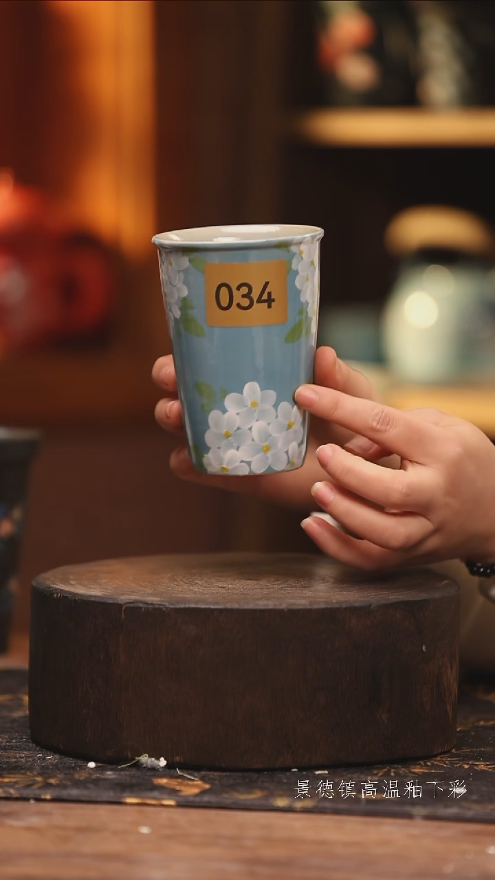 陶瓷景德镇高温釉下手绘陶瓷@L034@