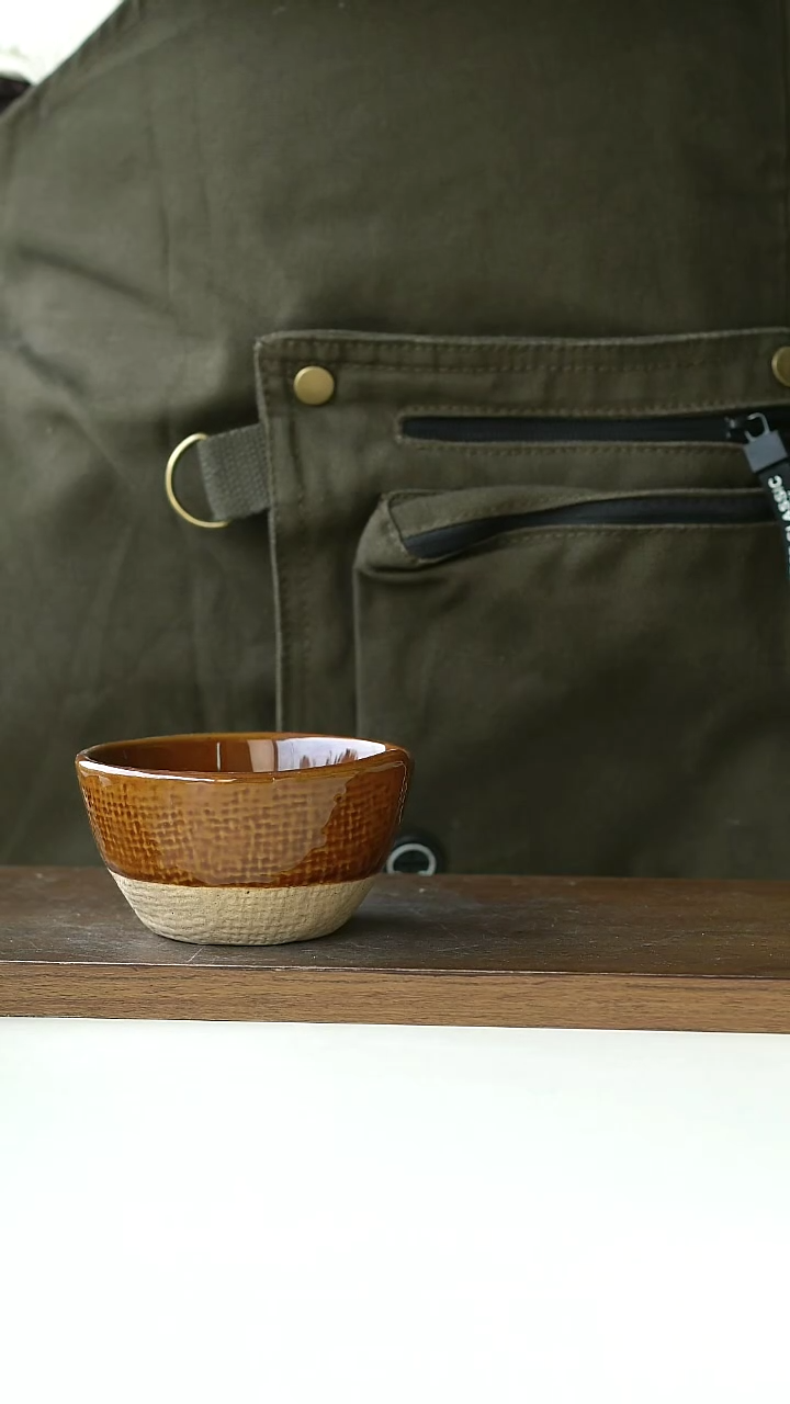 【闪购商品】陶瓷焦糖布纹咖啡杯@4-2@