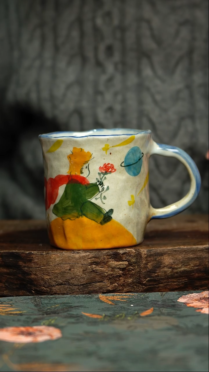 【闪购商品】杯釉下彩手工手绘同款陶器