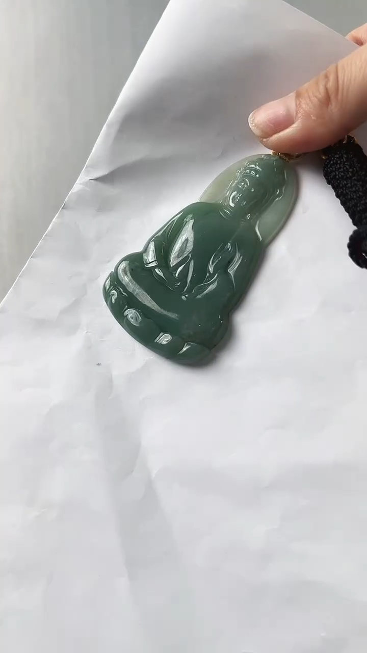 【闪购商品】翡翠颈饰未镶嵌素衣观音