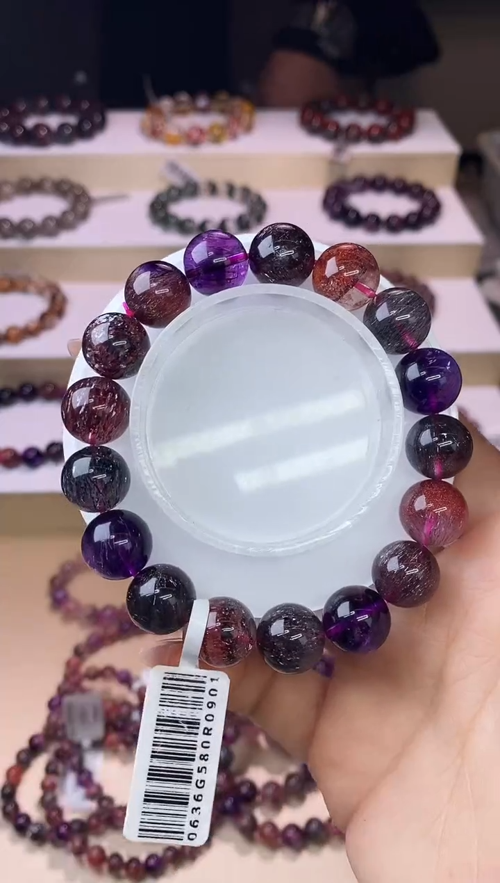 【闪购商品】水晶手链未镶嵌黑加仑超七单圈12m+