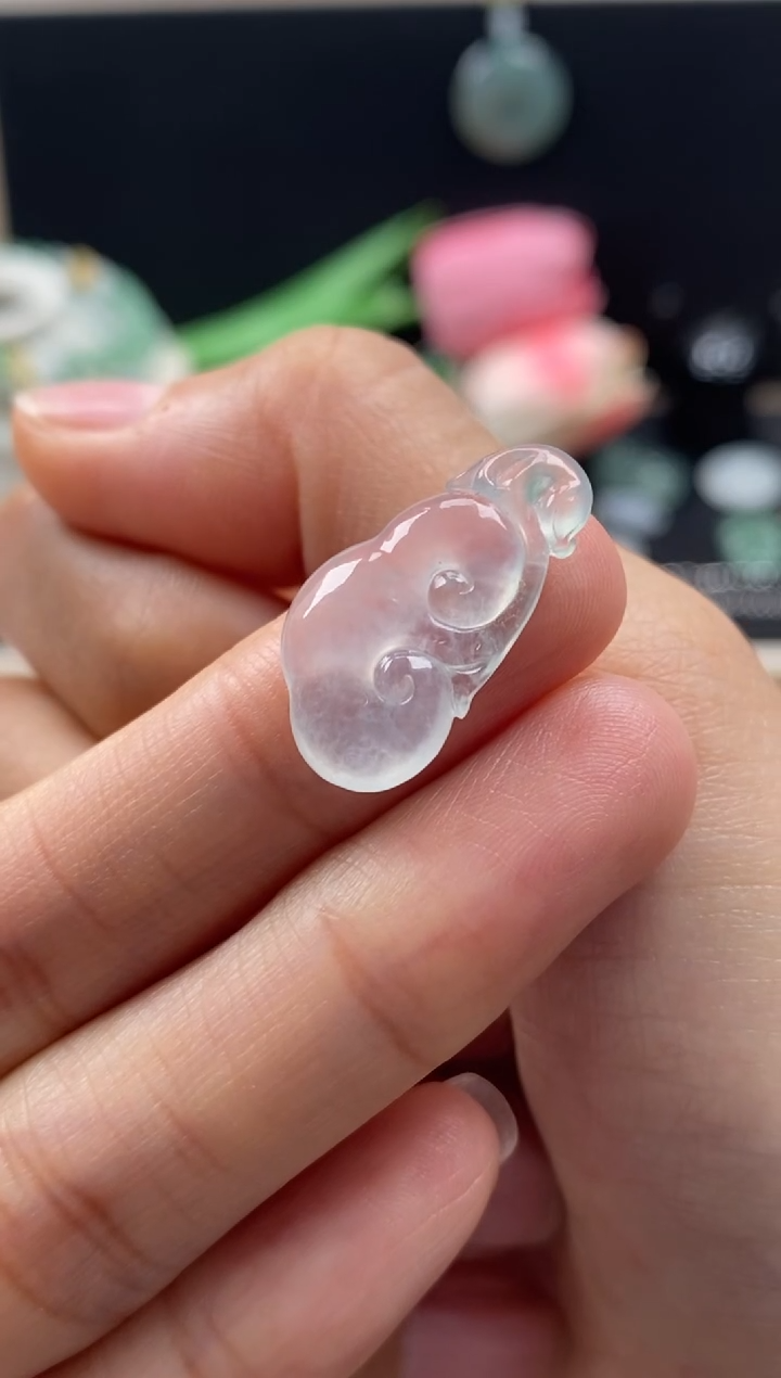 【闪购商品】翡翠颈饰未镶嵌翡翠白冰如意