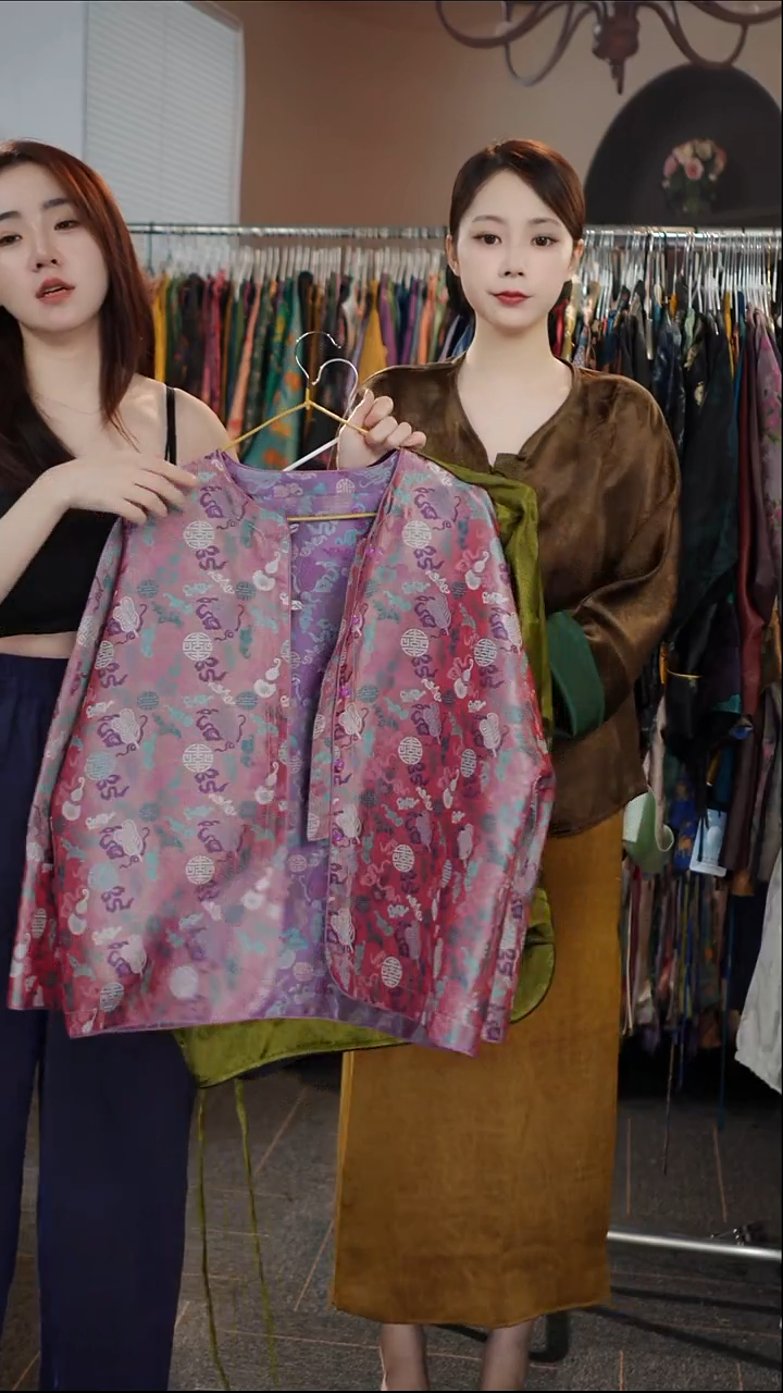 紫色葫芦双面穿开衫  