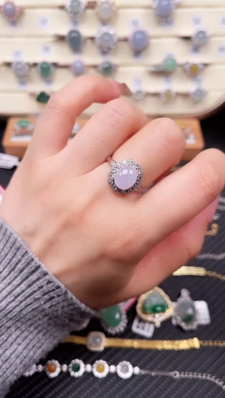 【闪购商品】翡翠戒指银S925镶嵌戒指008