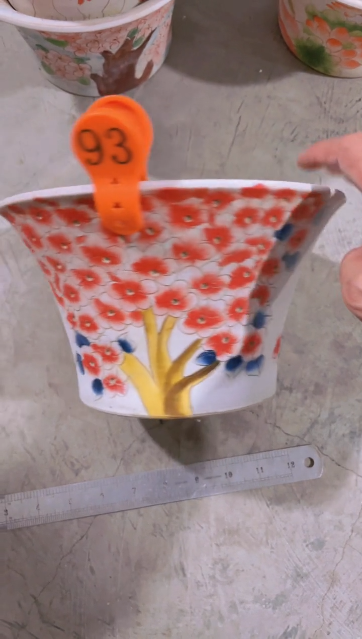 摆件浅*93陶花岛花盆罐—手工痕迹默认，大小会有1-2公分误差