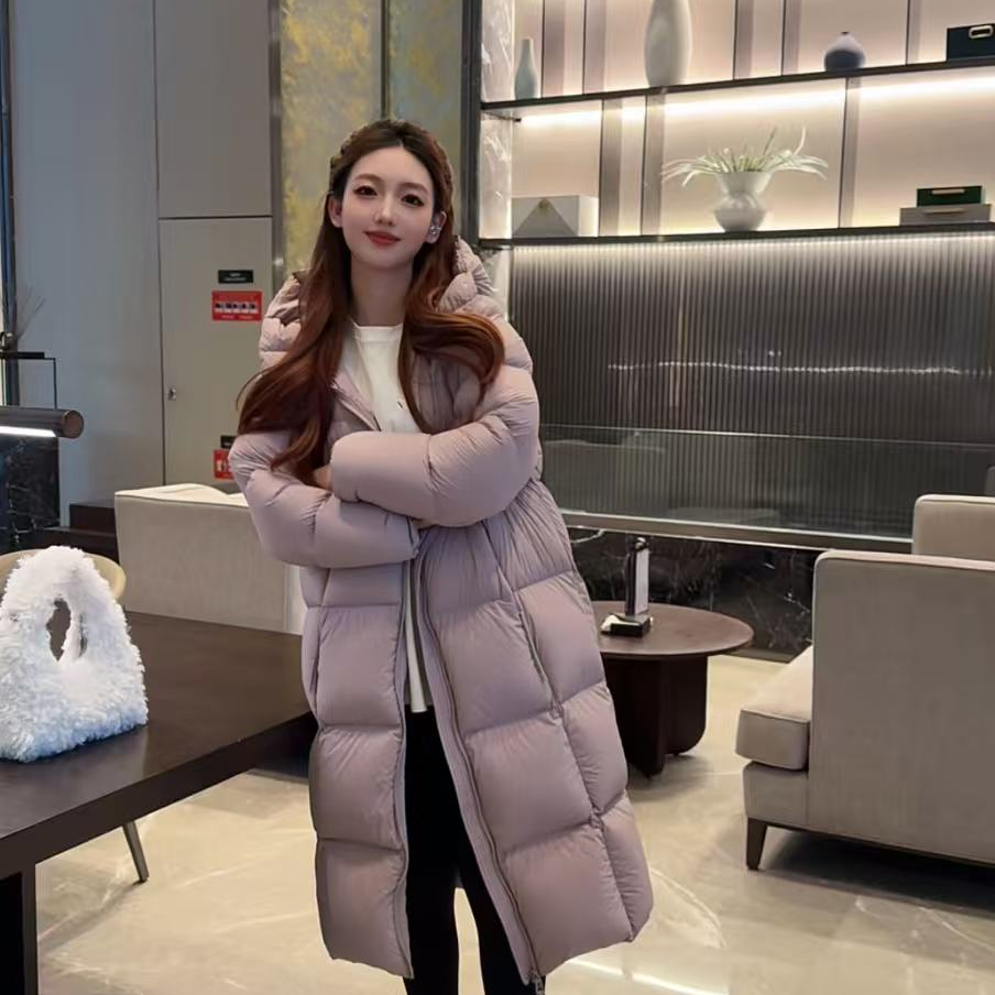 【现货】韩版高级感加厚连帽95白鸭绒羽绒服新款时尚中长款羽绒服