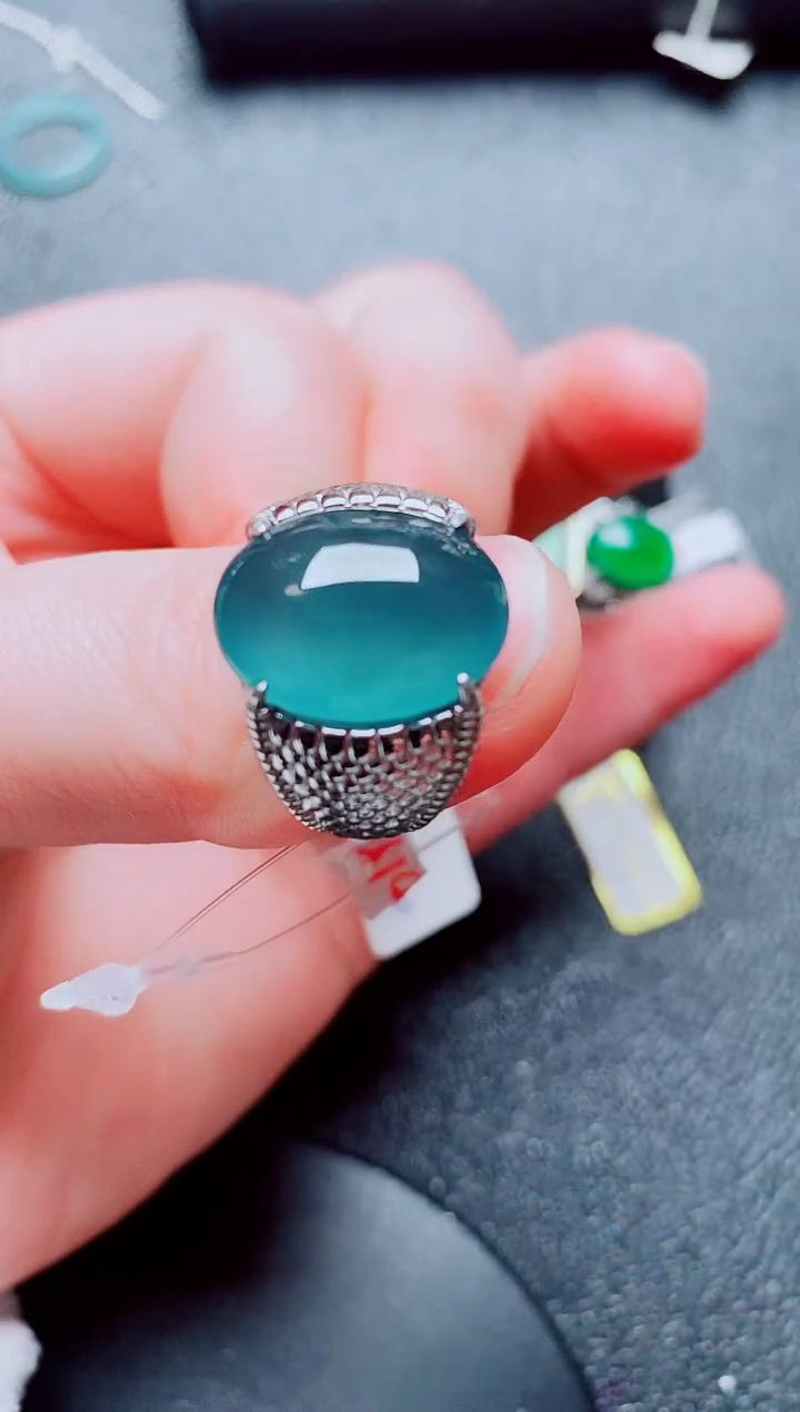 银S925镶嵌戒指翡翠1111