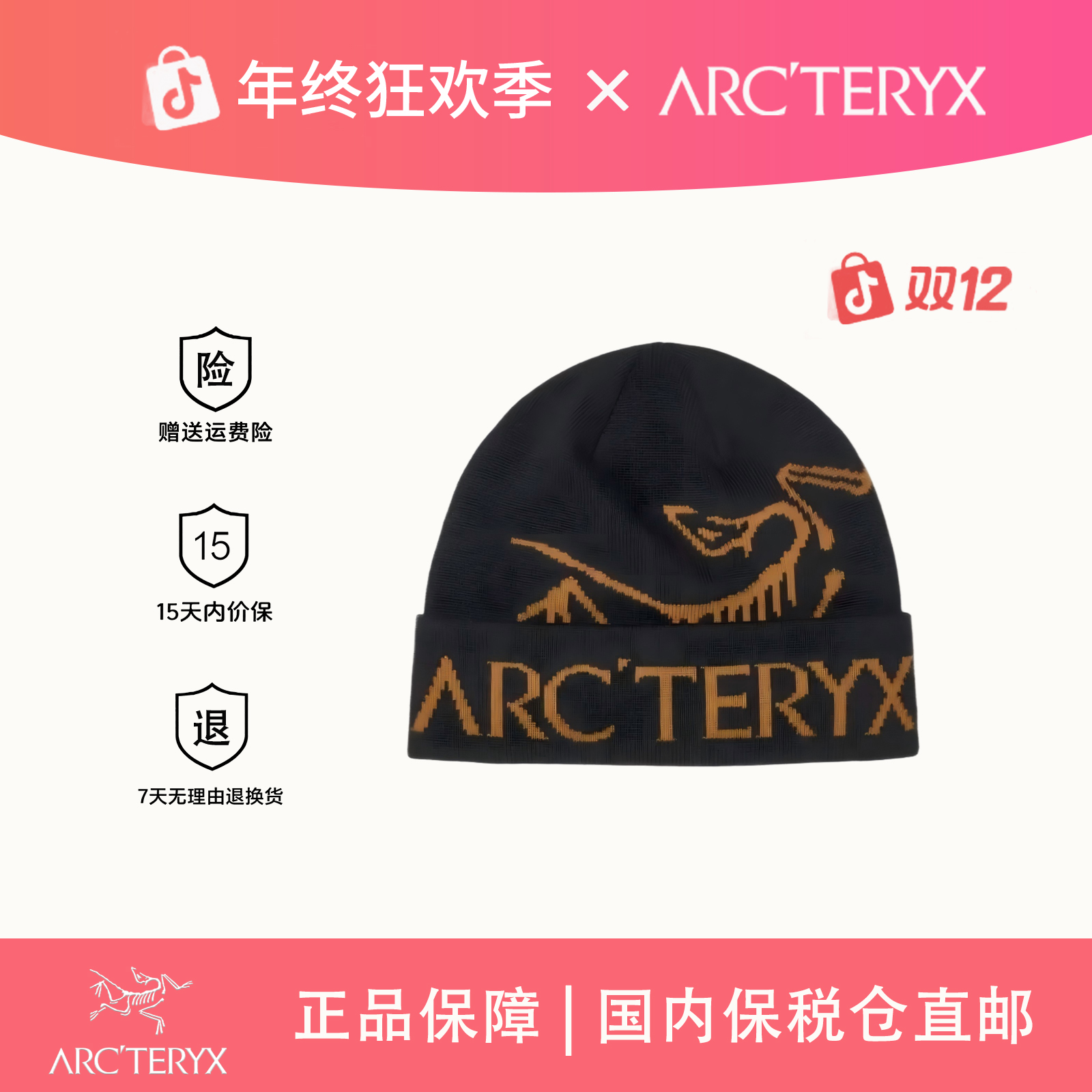 ARC'TERYX/始祖鸟BIRD WORD TOQUE大logo户外休闲运动滑雪保暖帽