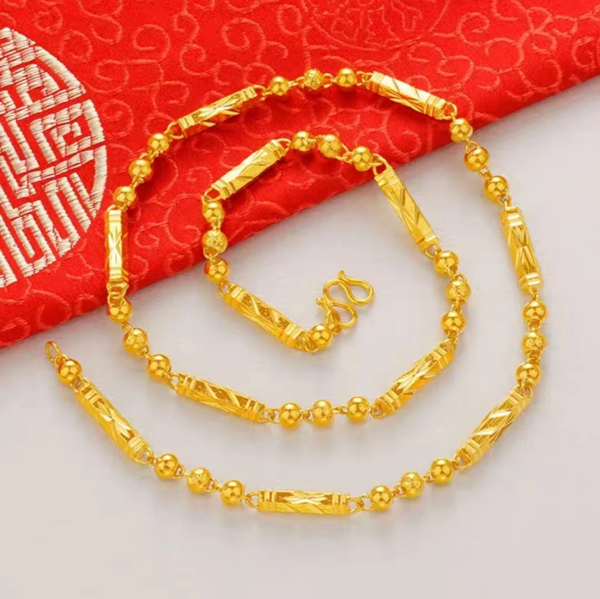 合金项链 2025新款【六角竹节】男士时尚潮流百搭气质经典款项链