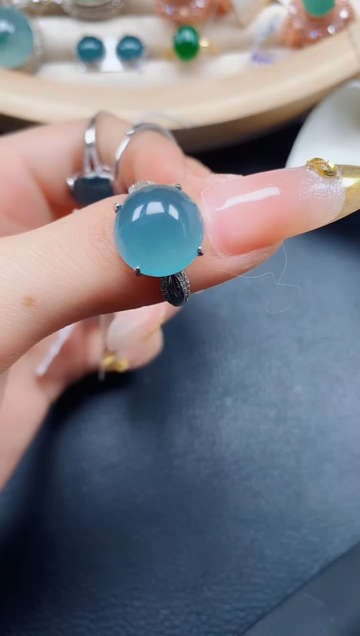 【闪购商品】翡翠戒指银S925镶嵌翡翠