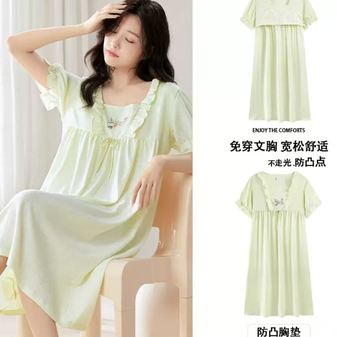 19号 有胸垫甜美薄款夏季睡裙舒适时尚