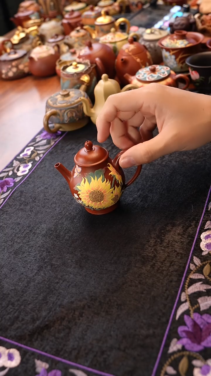 茶壶紫砂向日葵怀香