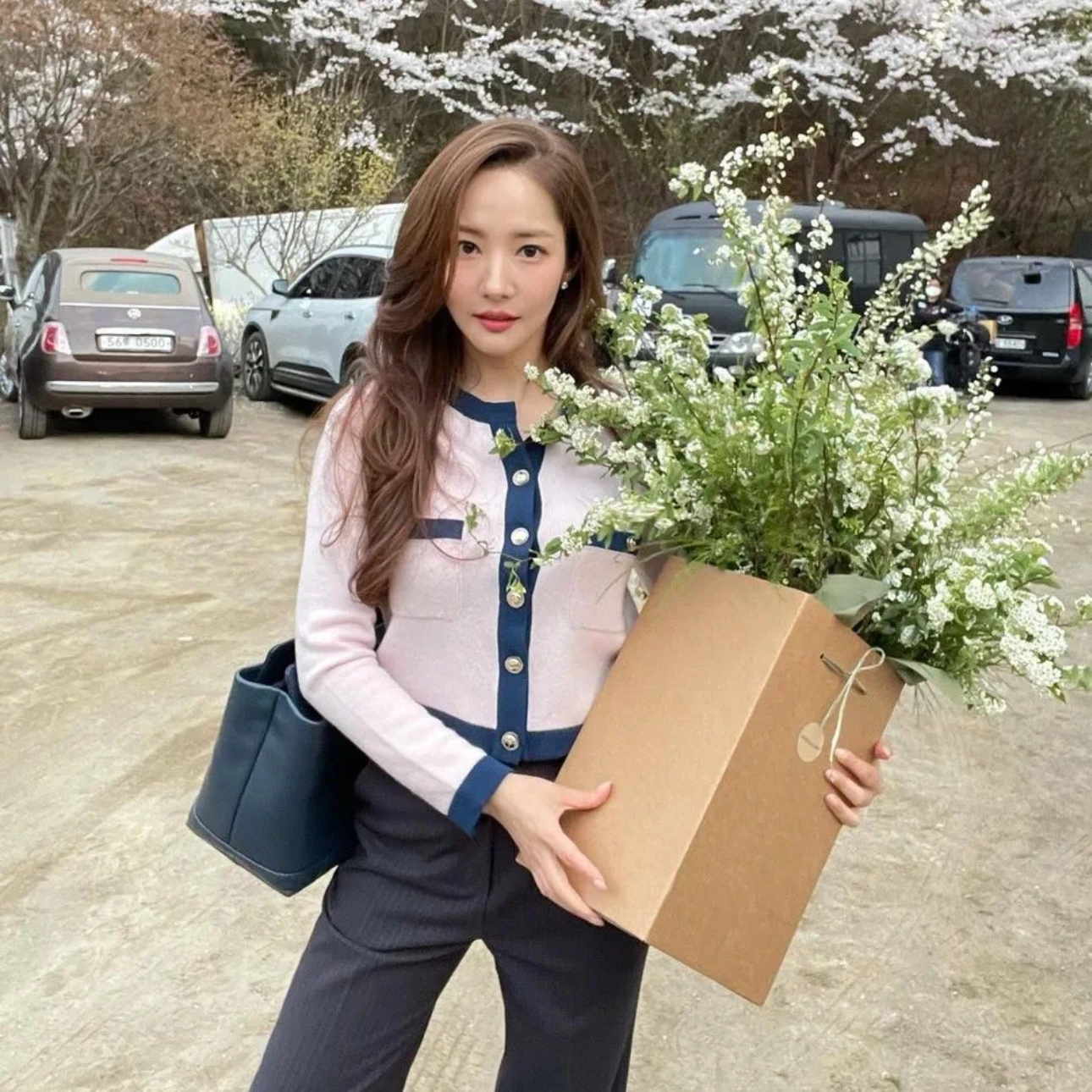 99新 Chanel/香奈儿 粉蓝双拼针织开衫 34 11697894