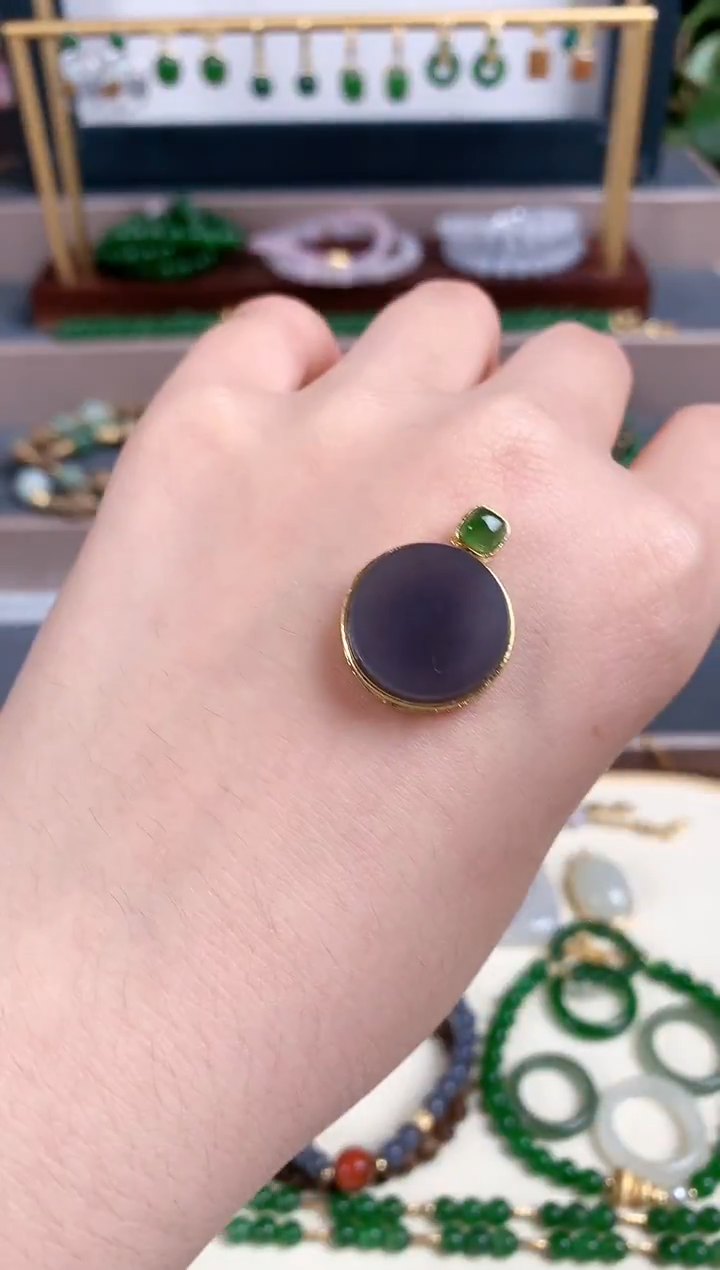 吊坠(不含链)银S925镶嵌和田玉1