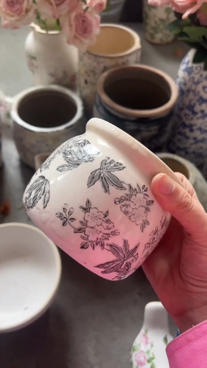 【闪购商品】陶瓷花盆高度9.5CM内口9CM