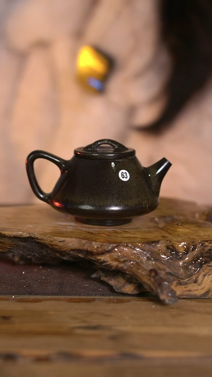 景德镇纯柴烧  乌金泥石瓢壶 150cc 63