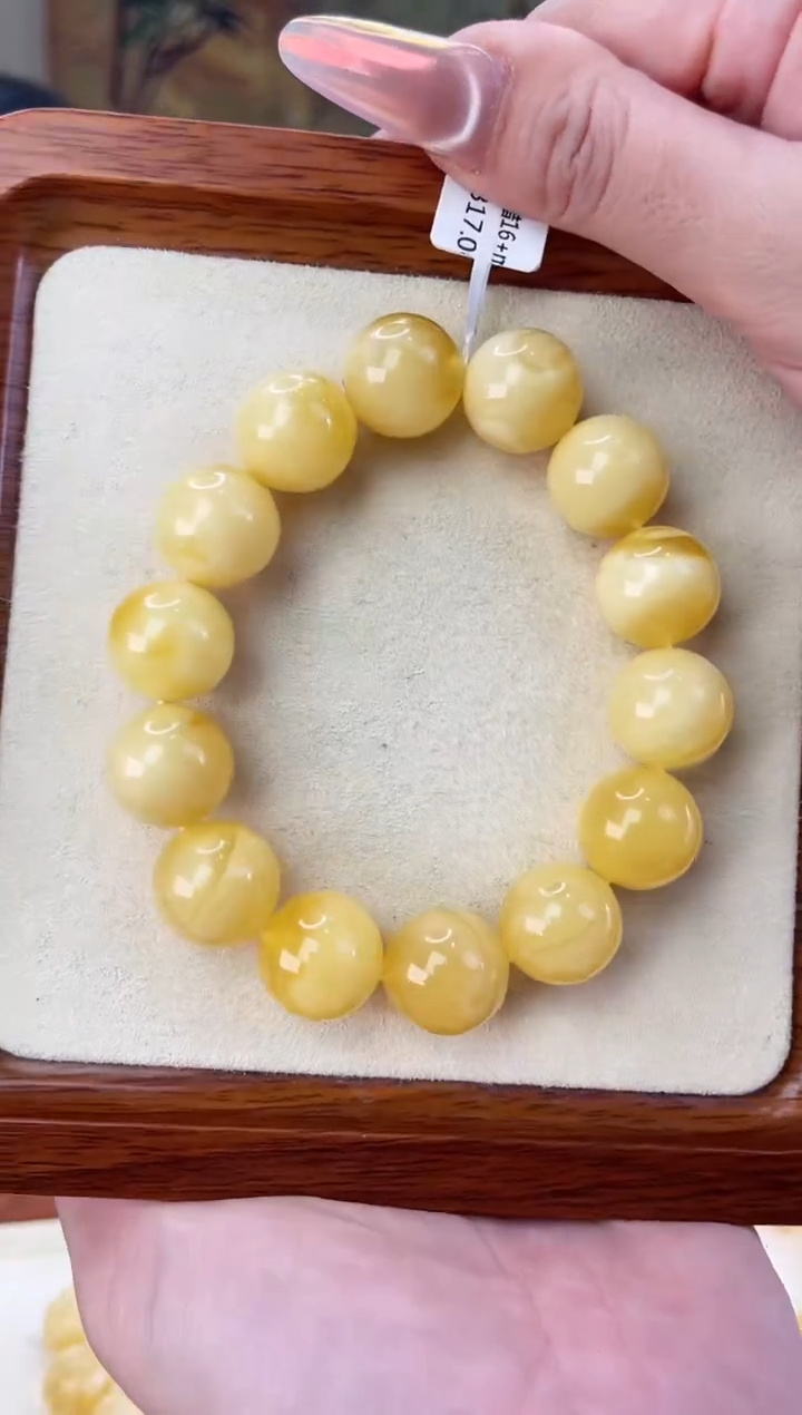 未镶嵌蜜蜡裸石手串