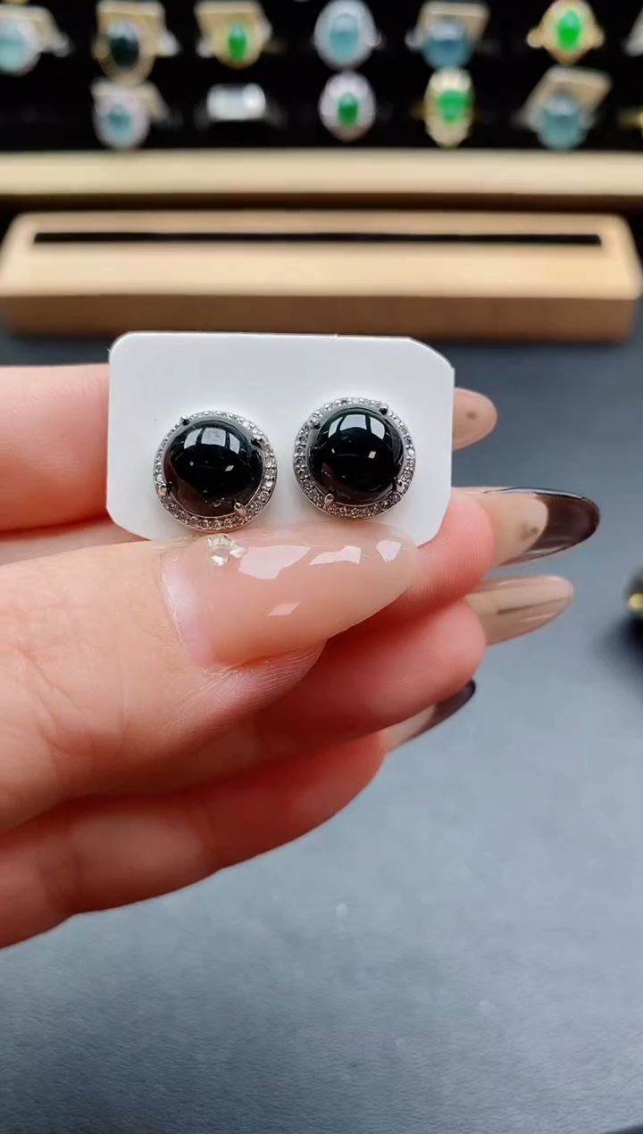 银S925镶嵌戒指翡翠1