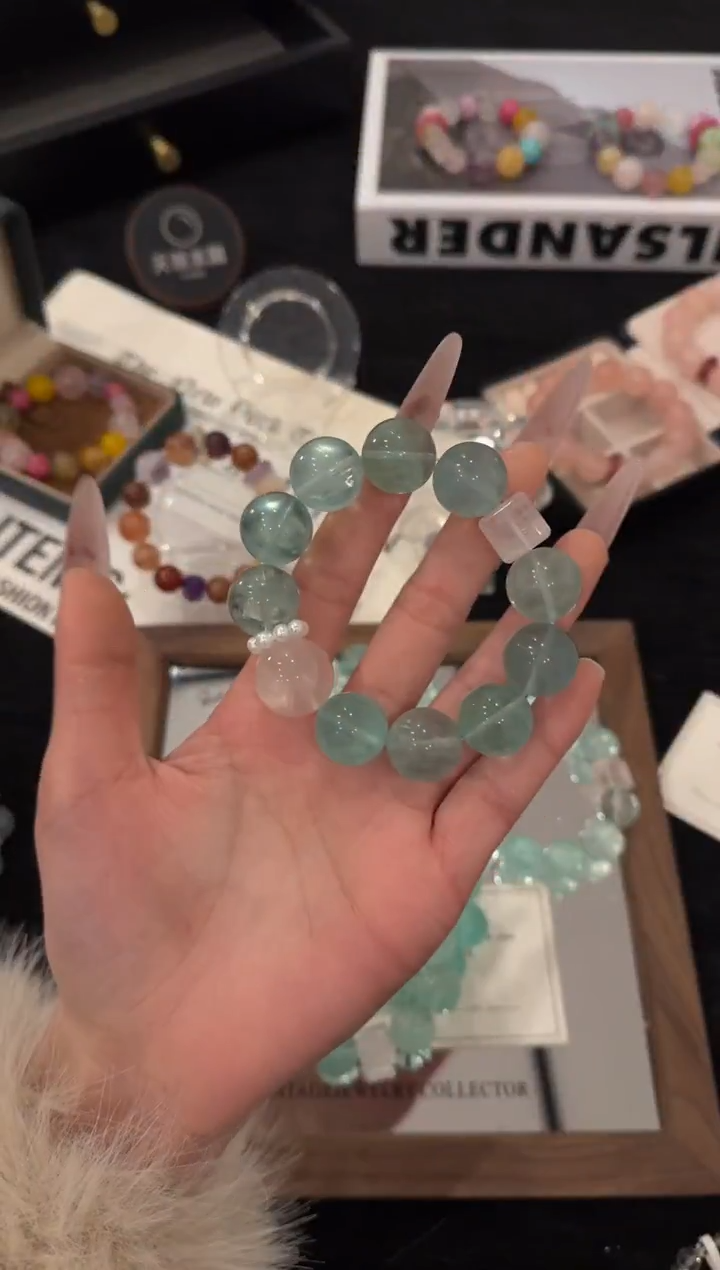 未镶嵌手链水晶绿萤石x3508