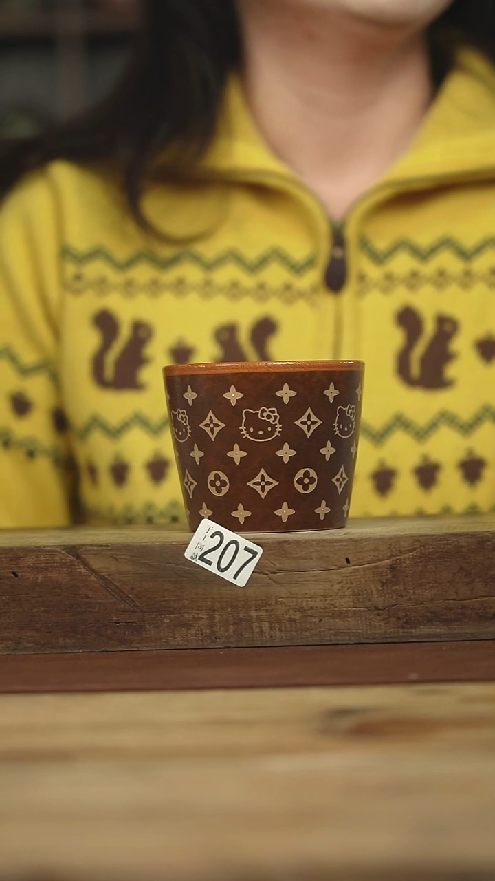 设计师手作款 景德镇手作kt手握杯