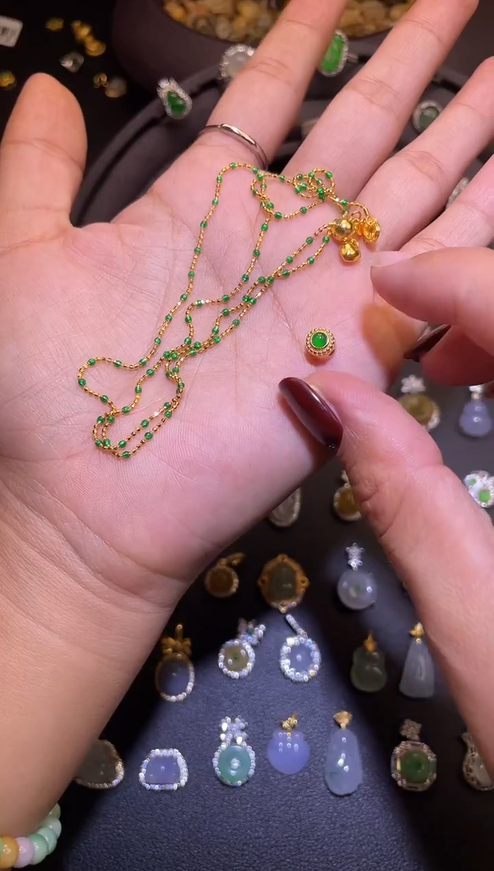 吊坠(不含链)银S925镶嵌翡翠1