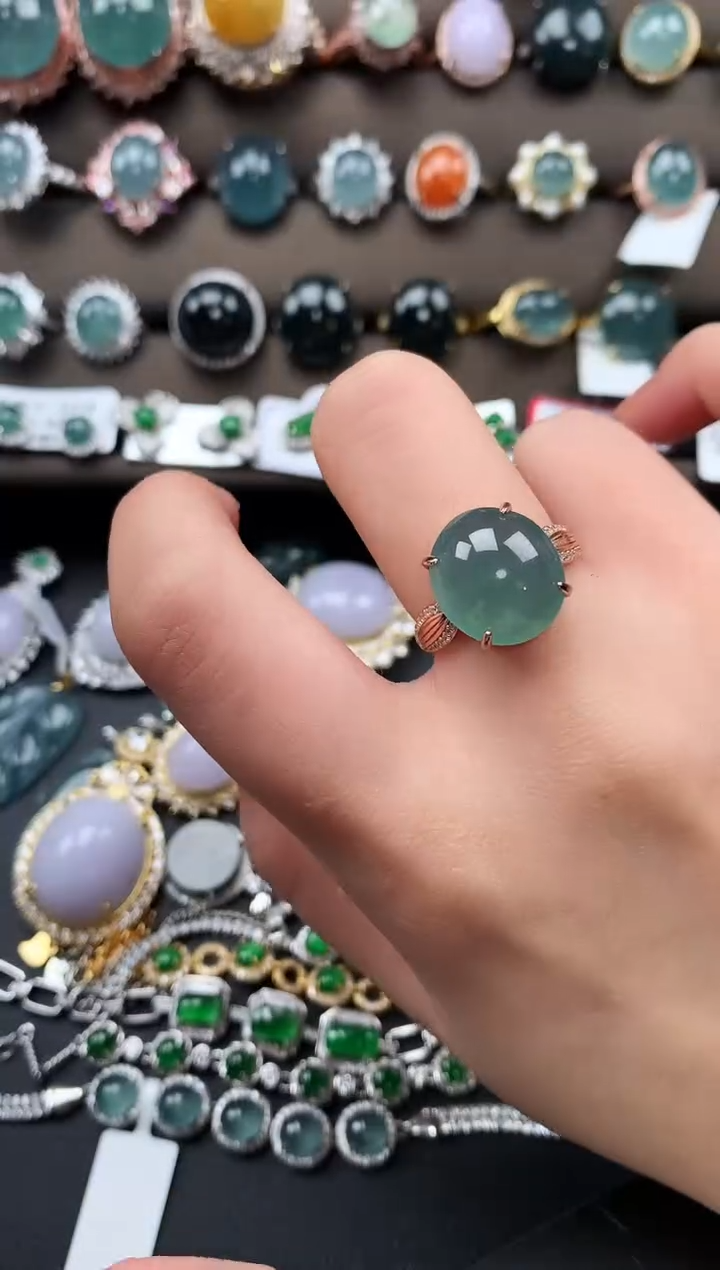 【闪购商品】翡翠戒指银S925镶嵌52141412